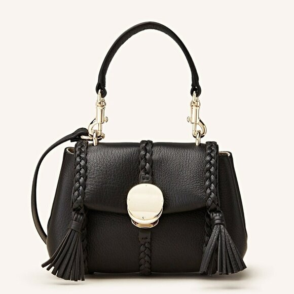 Chloe Handbags - Chloe Penelope Women's Braid Detail Mini Shoulder Bag in Black (MSRP $2,090)
